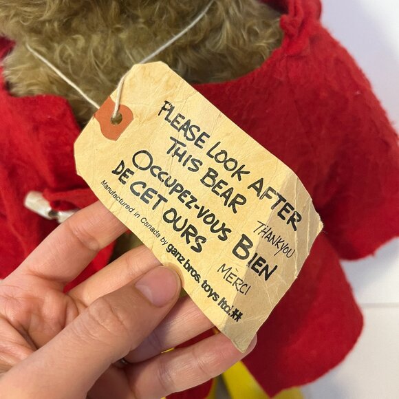 Vintage 1977 Paddington Bear Stuffed Plush 20" Eden Toys Yellow Boots Red Coat - Picture 2 of 16